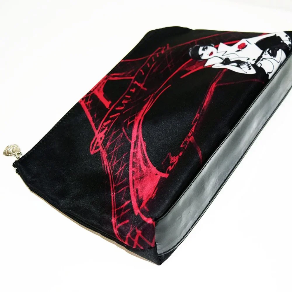 4/$20 Lancome Paris Black Eiffel Tower Cosmetic Makeup Bag Zipper